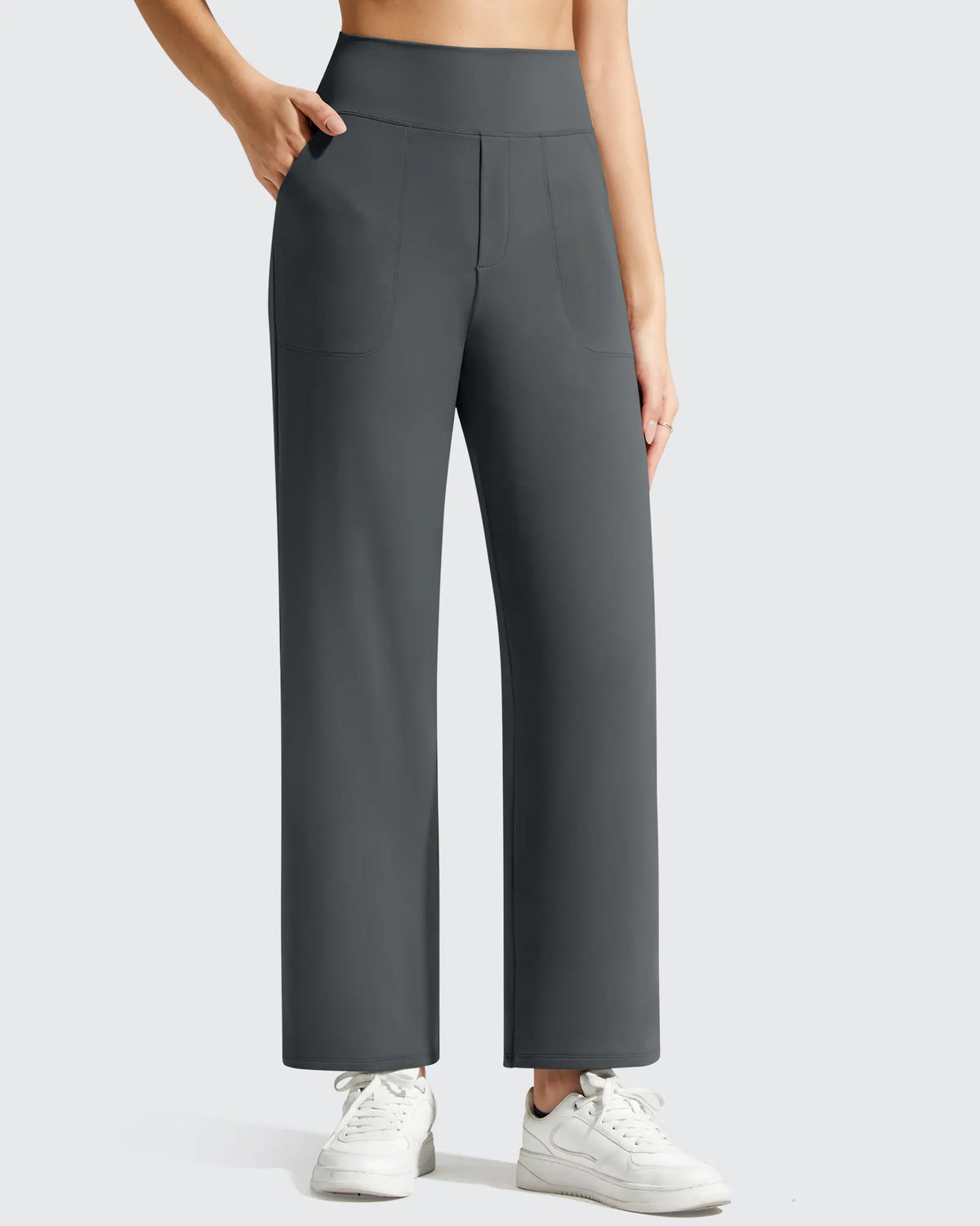 BareFeel Faux Fly Ankle Length Casual Dress Pants