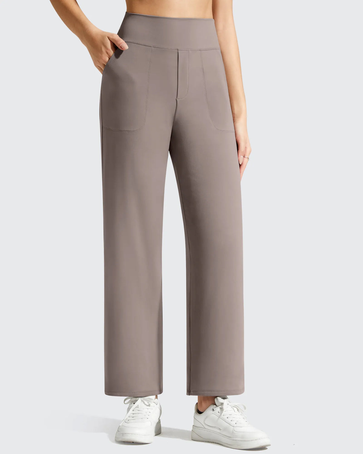 BareFeel Faux Fly Ankle Length Casual Dress Pants
