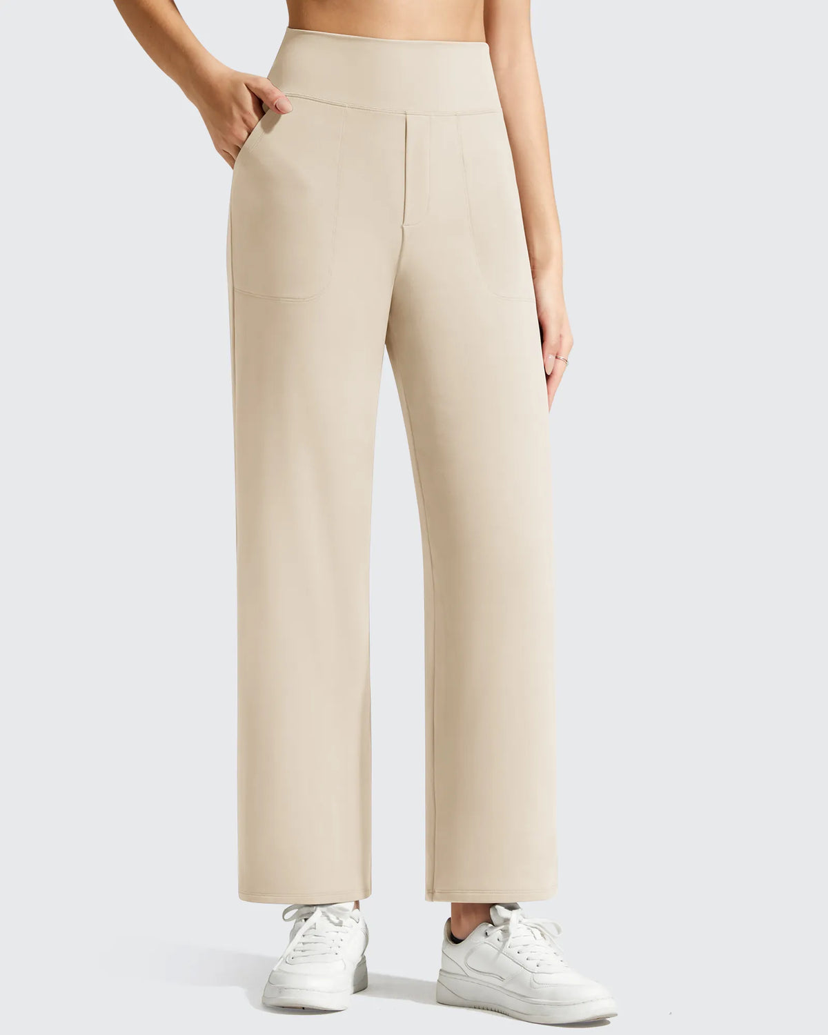 BareFeel Faux Fly Ankle Length Casual Dress Pants