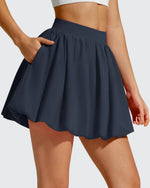 Chillwhisp Bubble Ruffled Hem Inner Shorts Tennis Skirts 14''