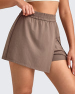 2 in 1 Elastic Waist Tennis Skorts - G4Free