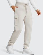 Flurrylux Men's Cotton Fleece-Lined  Drawstring Cargo Pants