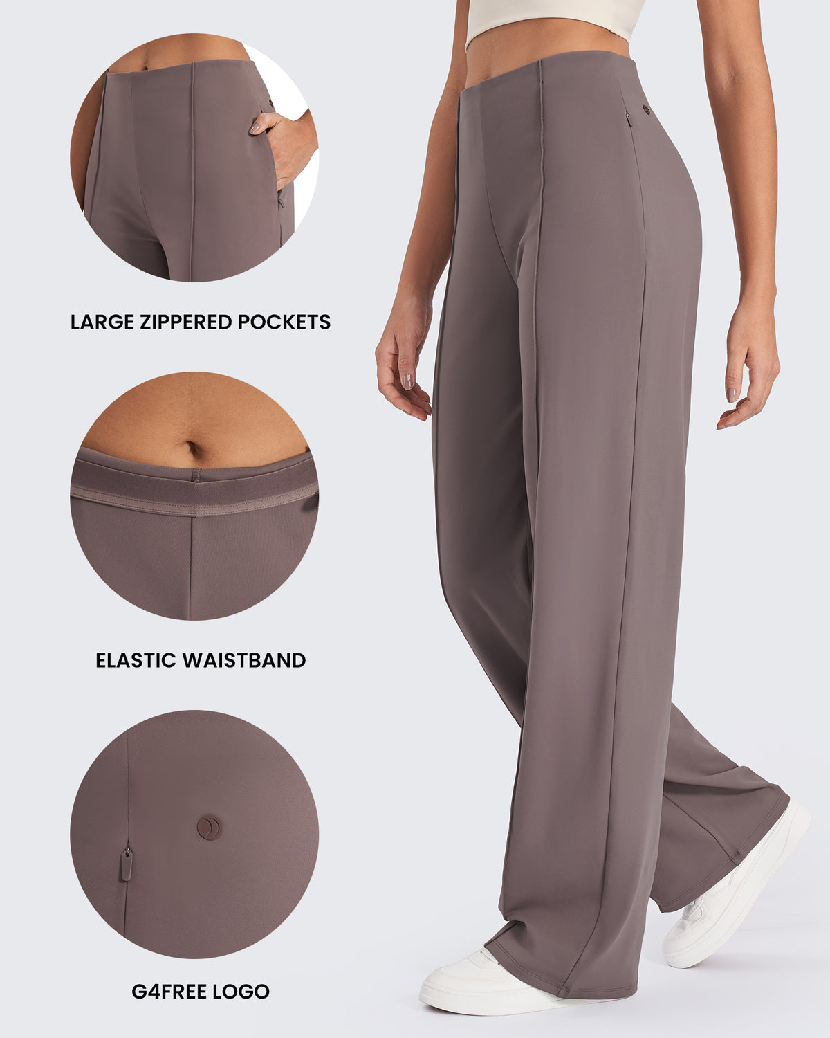 EverGoing Business Front Pleats Wide Leg Pants - G4Free