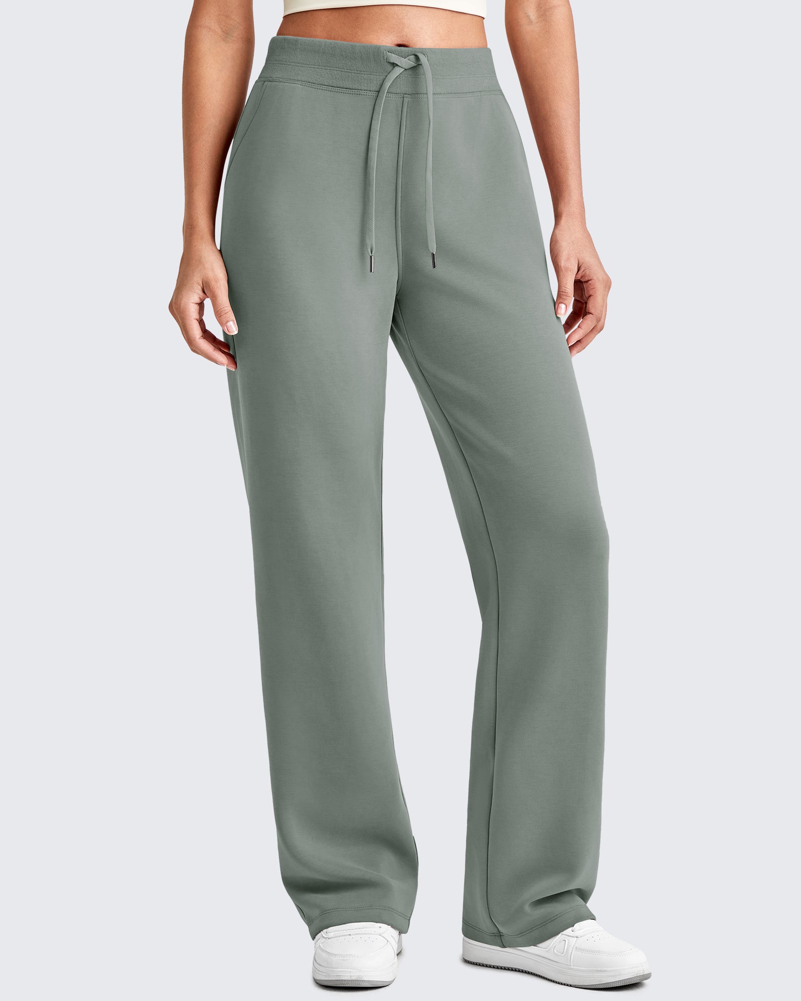 Smoofit Wide Leg Elastic Drawstring Sweatpants - G4Free