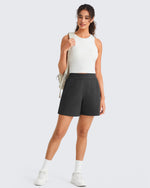 G4Free Waffle Knit 4'' High Waisted Shorts with Pockets