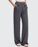 Pantalones Elegantes de Pierna Ancha EverGoing con Bolsillos de Solapa