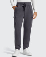 Flurrylux Men's Cotton Fleece-Lined  Drawstring Cargo Pants