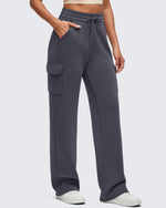 Smoofit Drawstring Wide Leg Pockets Cargo Sweatpants