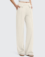 Pantalones Elegantes de Pierna Ancha EverGoing con Bolsillos de Solapa