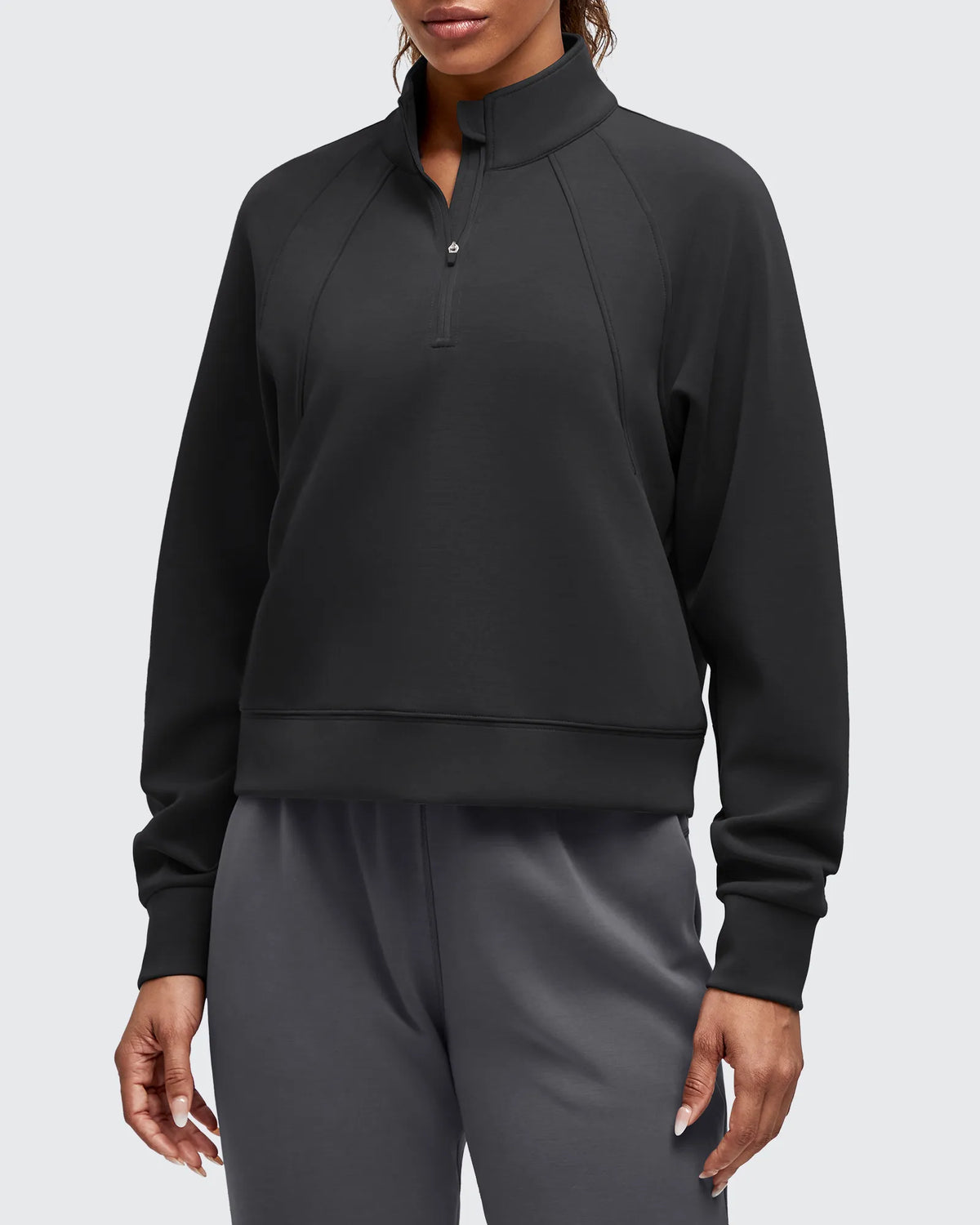 Smoofit Half-Zip Pullover Mock Neck Pockets Sweatshirts