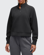 Smoofit Half-Zip Pullover Mock Neck Pockets Sweatshirts