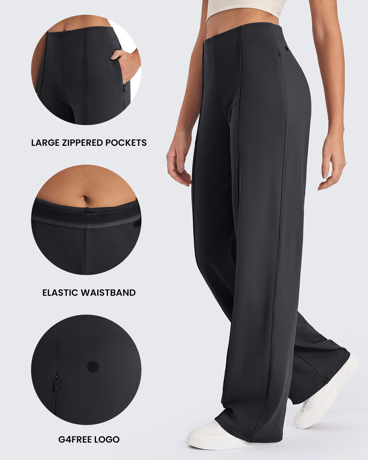 EverGoing Business Front Pleats Wide Leg Pants - G4Free