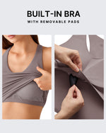 G4Free BareFeel Racerback Tank Top with Removable Padded Bra