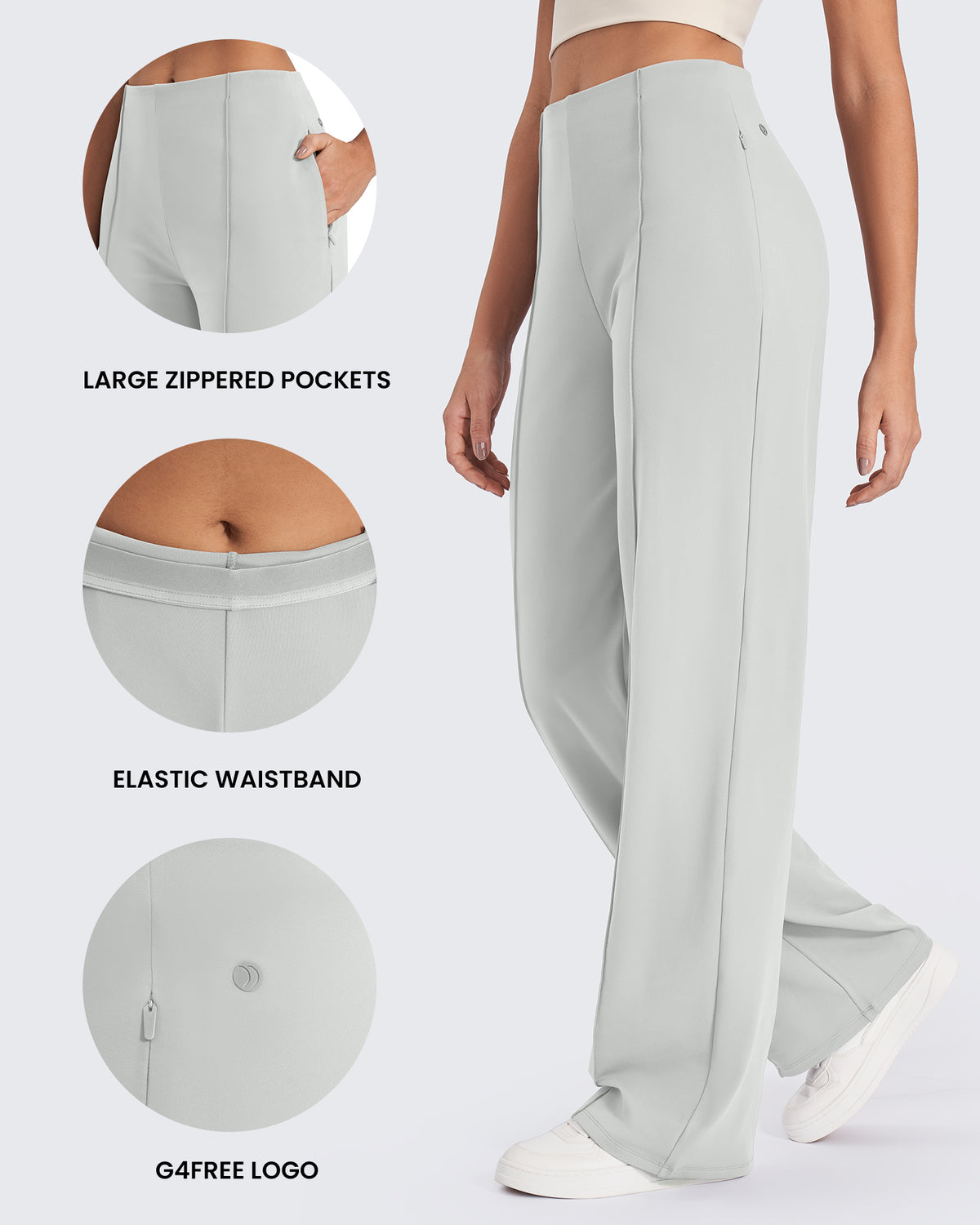 EverGoing Business Front Pleats Wide Leg Pants - G4Free