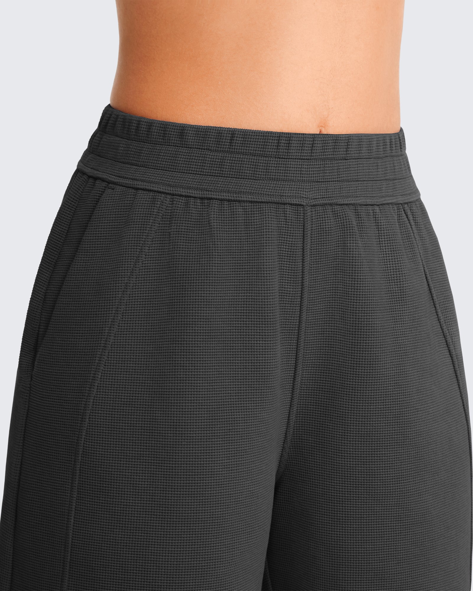 G4Free Waffle Knit 4'' High Waisted Shorts with Pockets