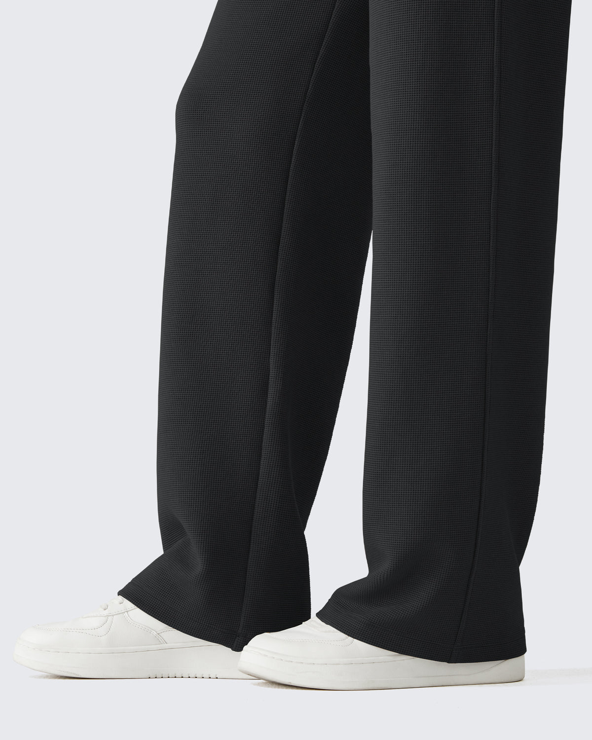 G4Free Waffle Wide Leg Pull On Dress Pants High Waisted Stretchy