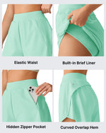 G4Free Chillwhisp 2.5" Dolphin Hem Running Shorts with Pockets