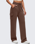 Smoofit Drawstring Wide Leg Pockets Cargo Sweatpants