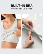 G4Free BareFeel Racerback Tank Top with Removable Padded Bra
