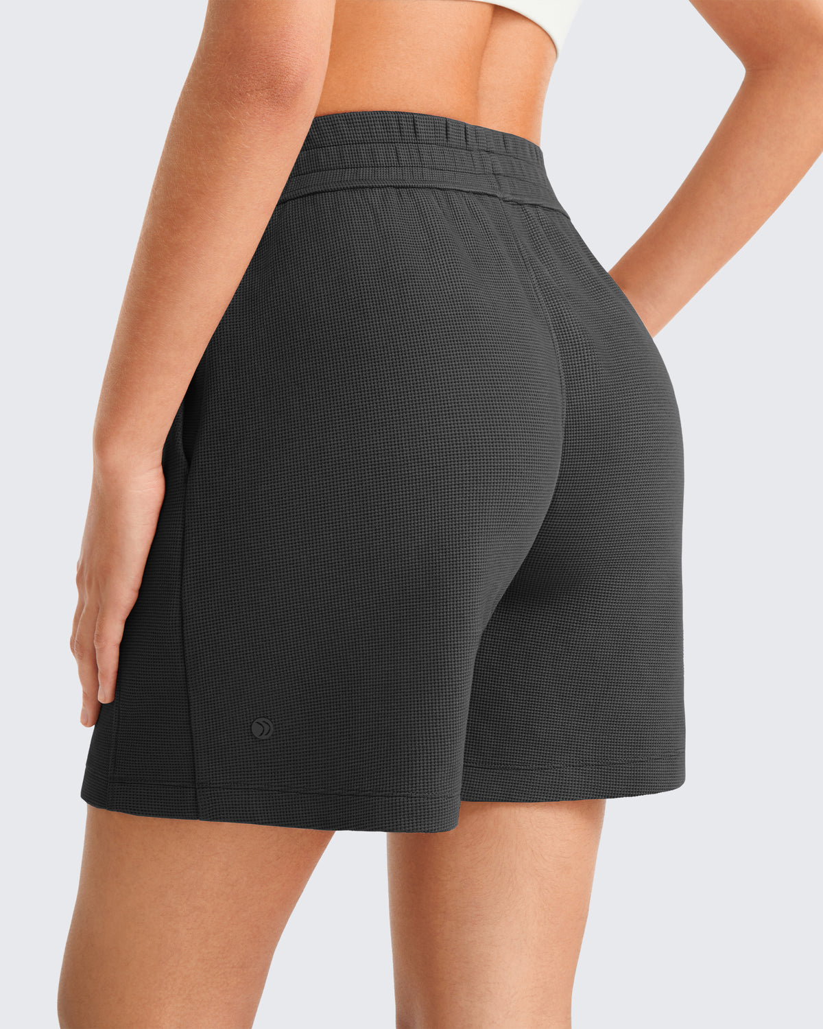 G4Free Waffle Knit 4'' High Waisted Shorts with Pockets