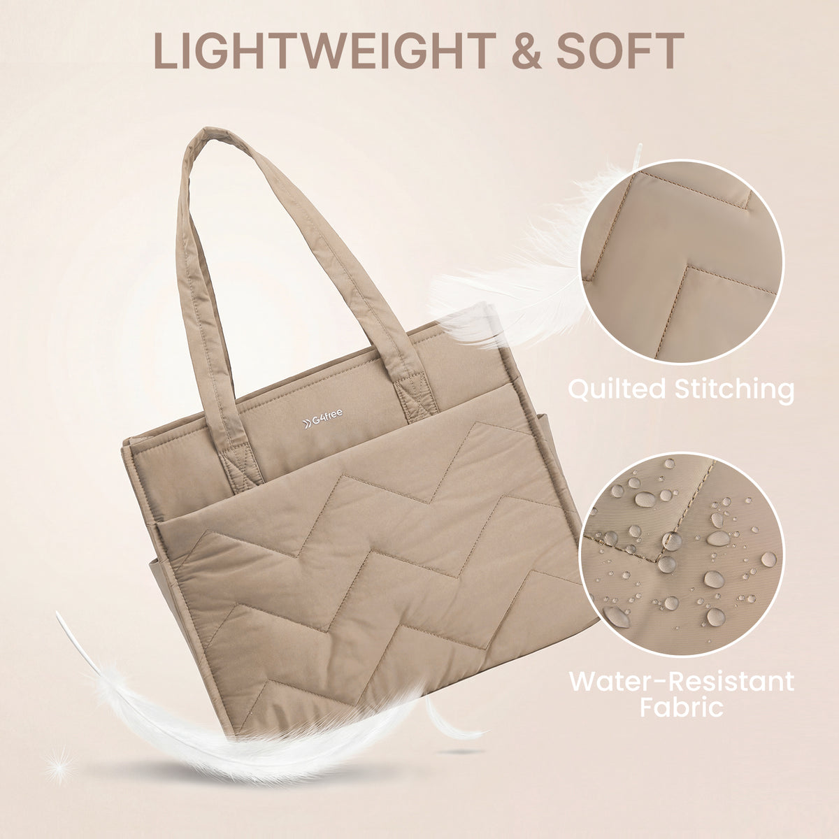 G4Free Lightweight Quilted Tote with Laptop Compartment