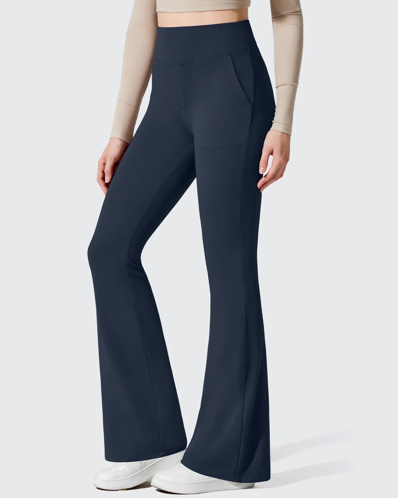 Barefeel Fleece Lined Pockets Flare Yoga Pants