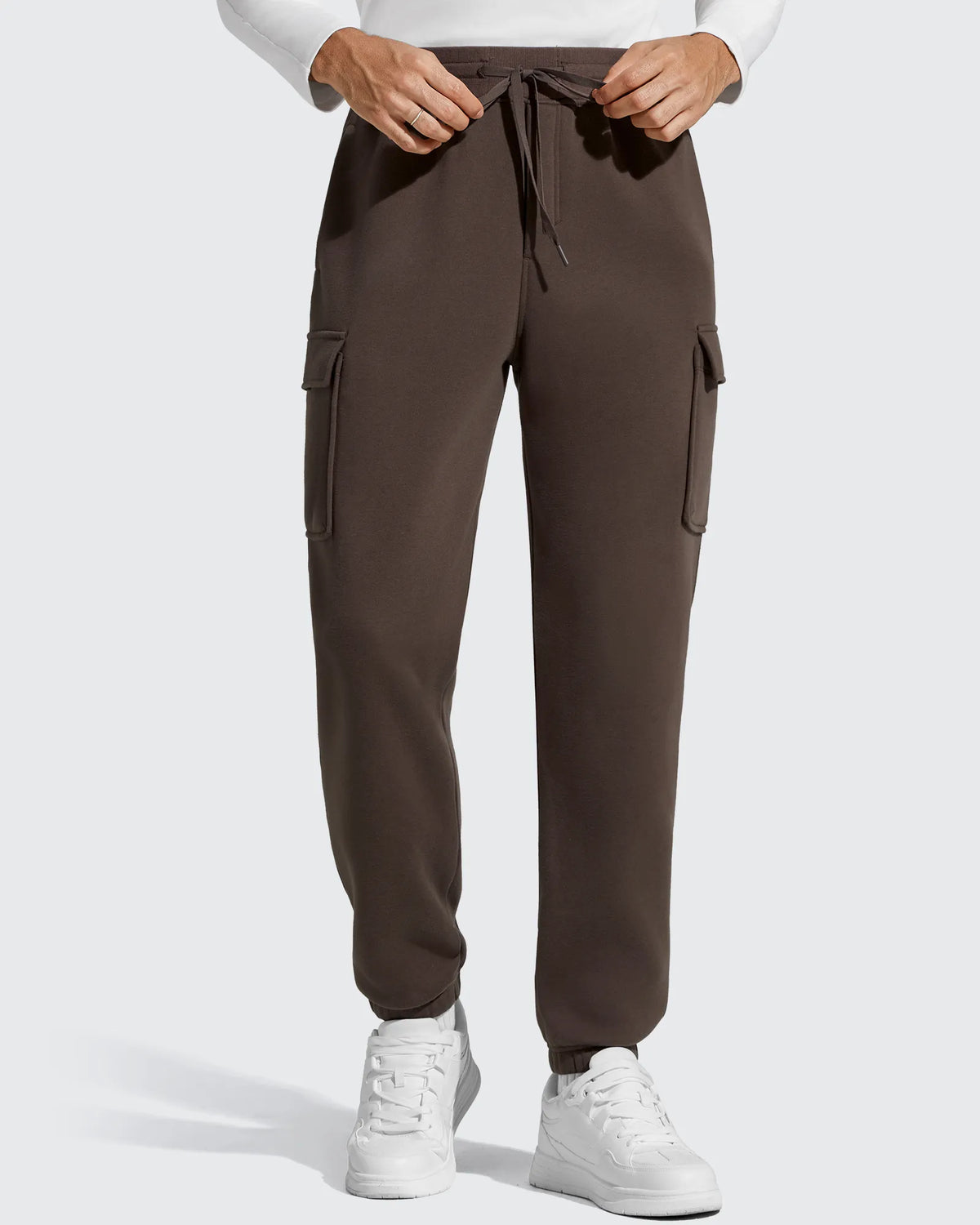 Flurrylux Men's Cotton Fleece-Lined  Drawstring Cargo Pants