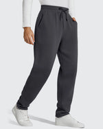 Flurrylux Men's Fleece-Lined Drawstring Cotton Straight Leg Pants