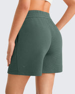G4Free Waffle Knit 4'' High Waisted Shorts with Pockets