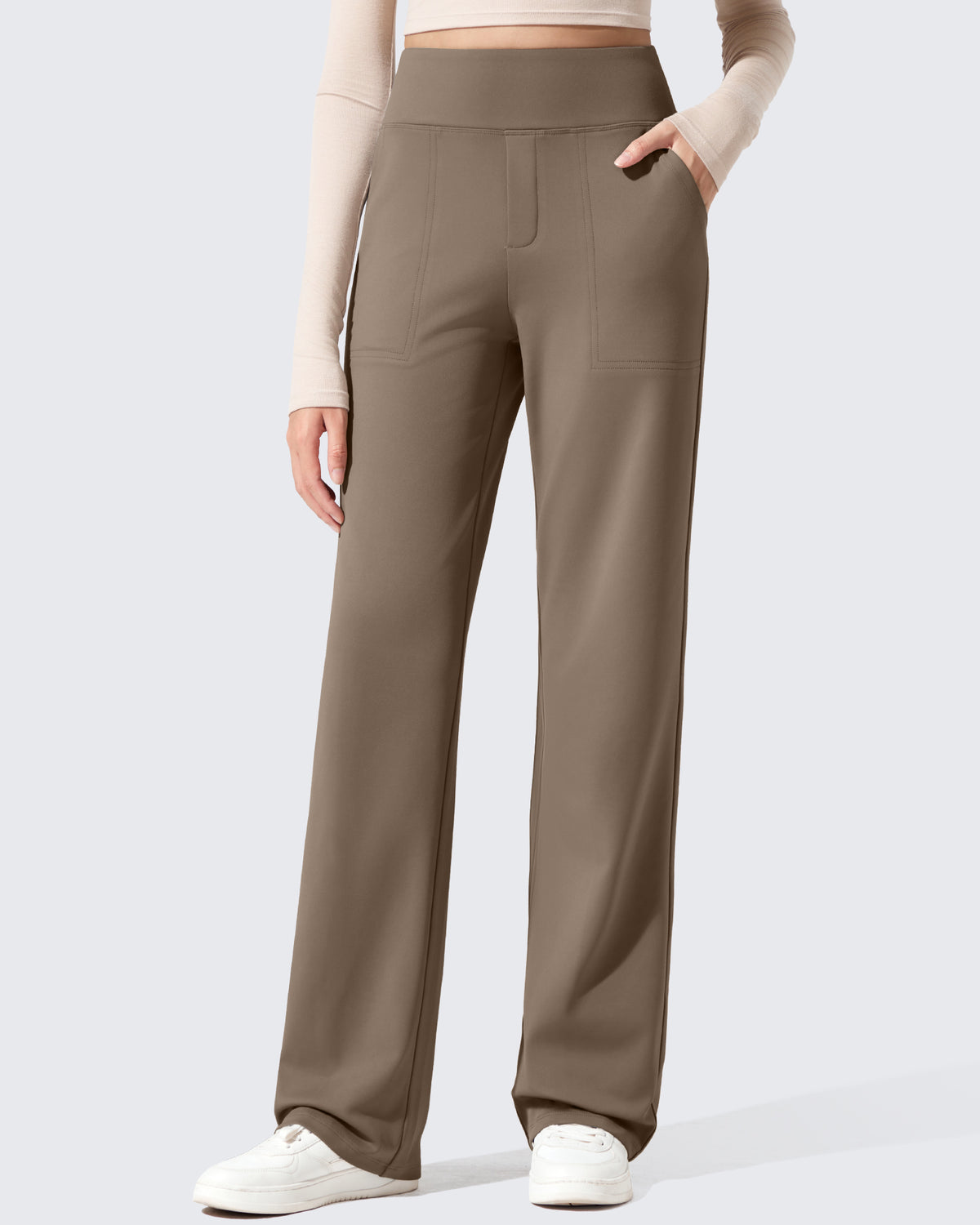 EverGoing Fleece Lined High-Waisted Dressy Pants - G4Free