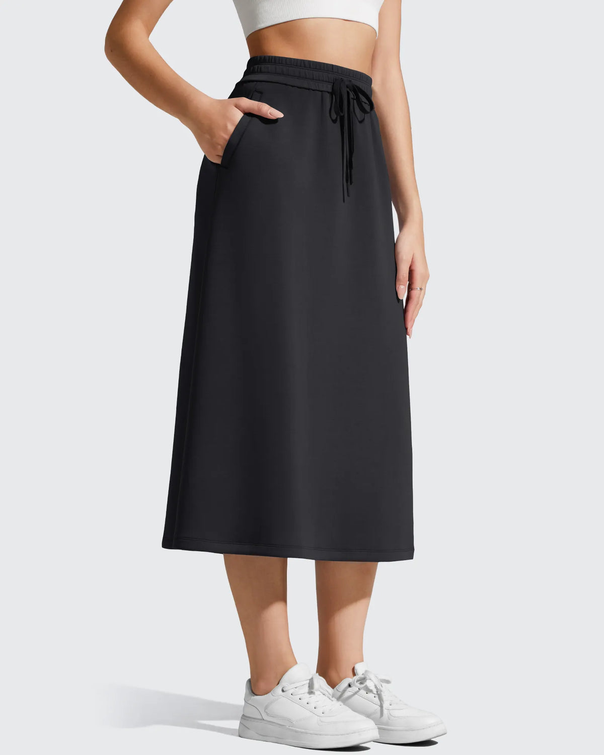 Smoofit Midi Drawstring A-line Maxi Long Skirt