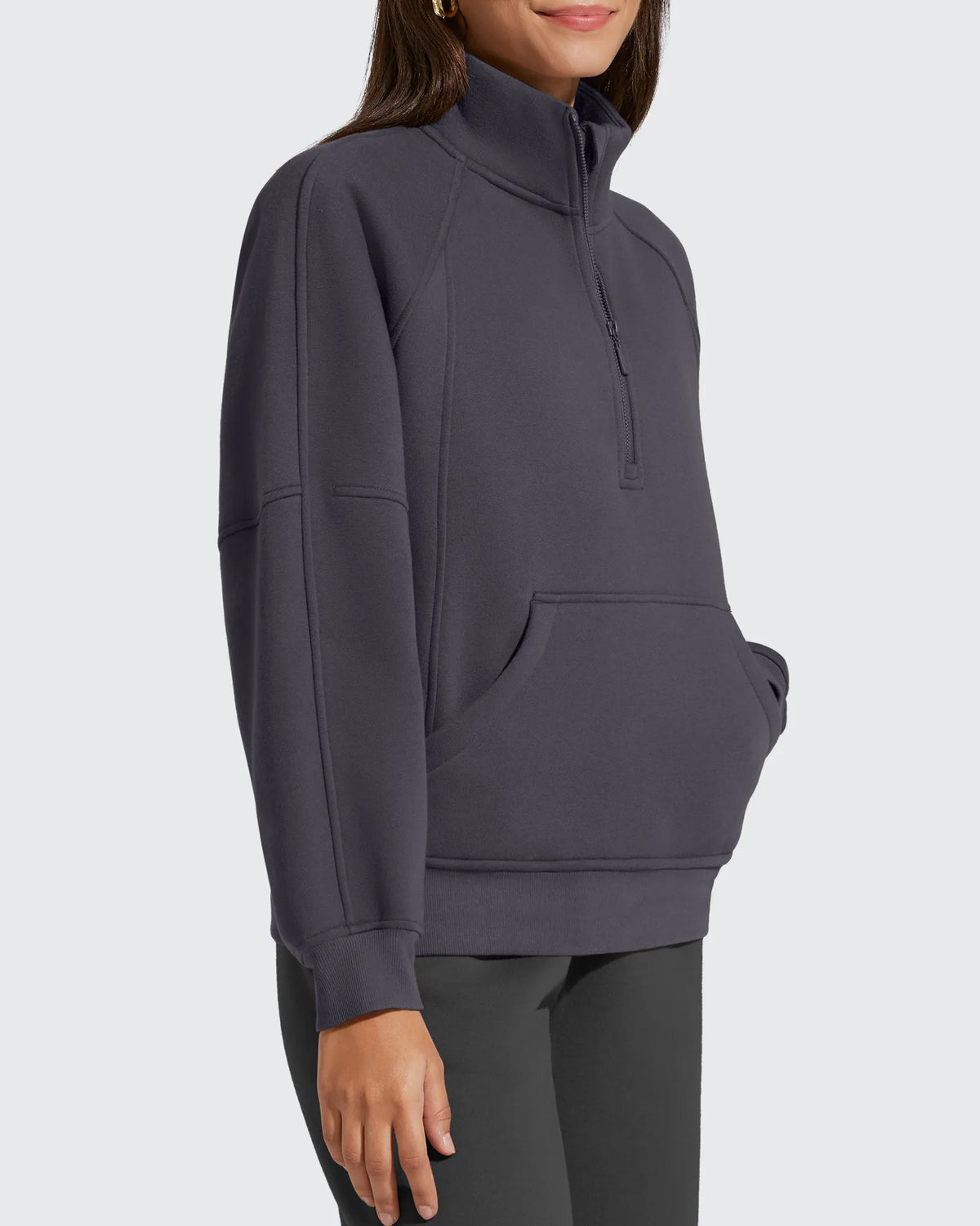 Flurrylux Half Zip Mock Neck Cotton Fleece Pullover