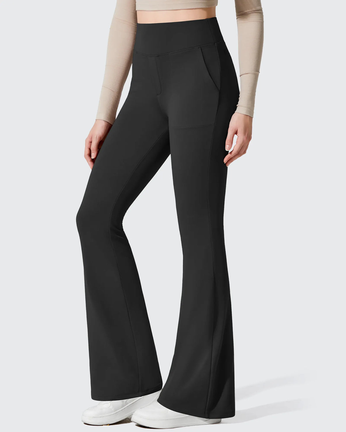 Barefeel Fleece Lined Pockets Flare Yoga Pants