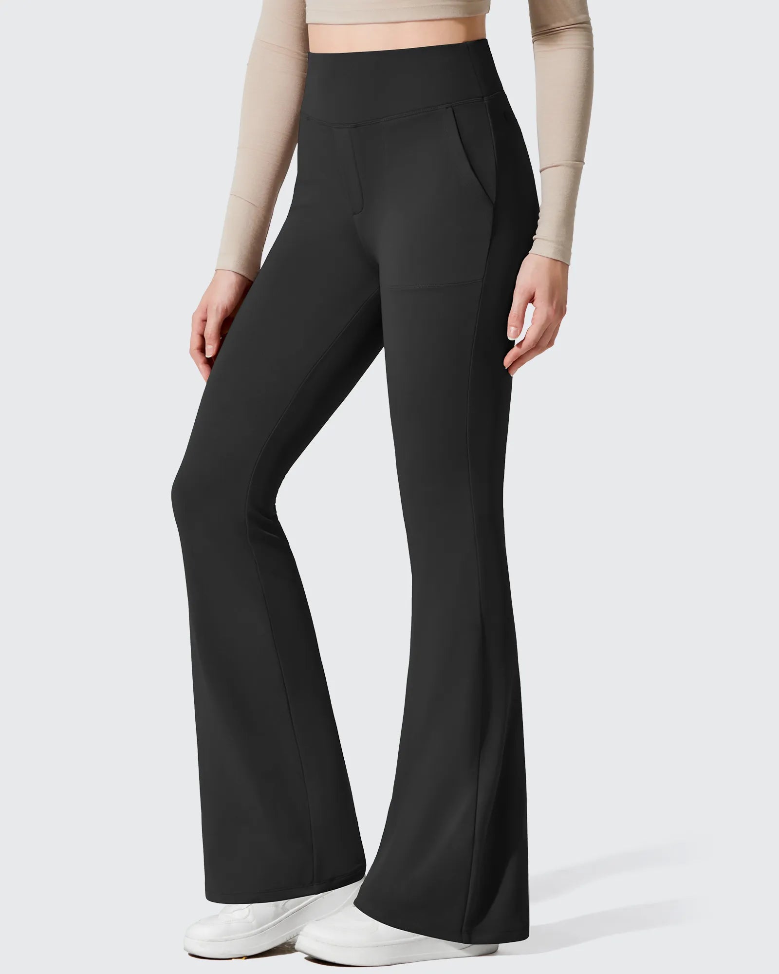 Barefeel Fleece Lined Pockets Flare Yoga Pants