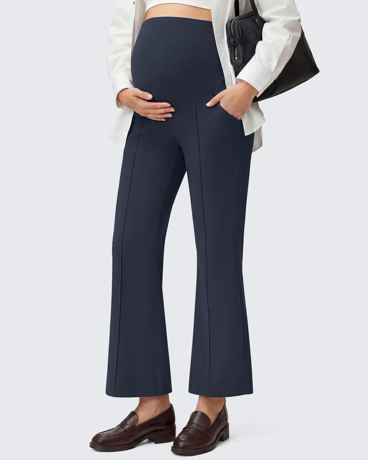 G4Free EverGoing Maternity Flare Leggings with Pockets – Over the Belly 25''