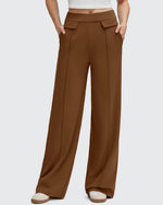 Pantalones Elegantes de Pierna Ancha EverGoing con Bolsillos de Solapa