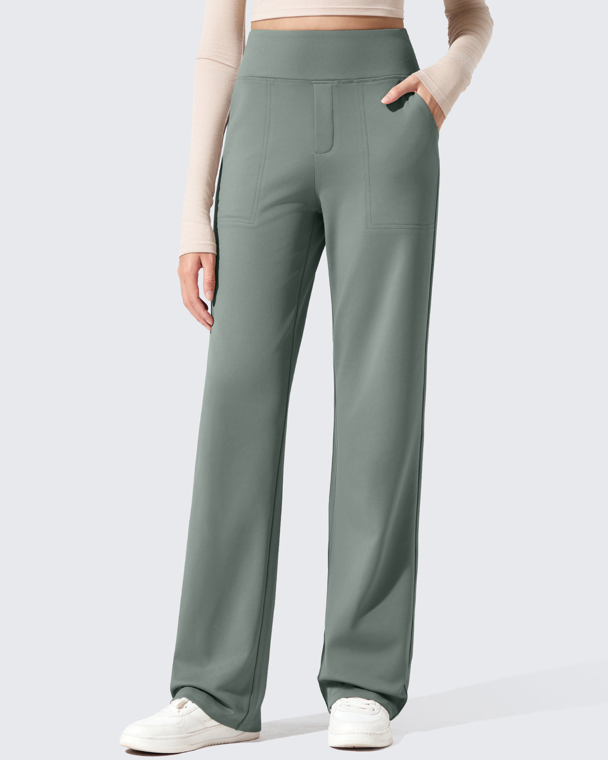 EverGoing Fleece Lined High-Waisted Dressy Pants - G4Free