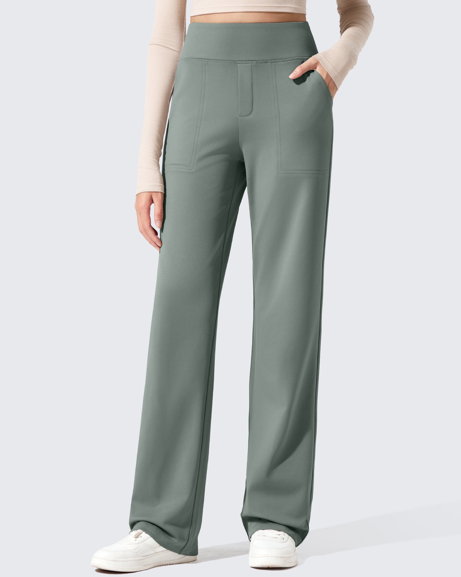 EverGoing Fleece Lined High-Waisted Dressy Pants - G4Free