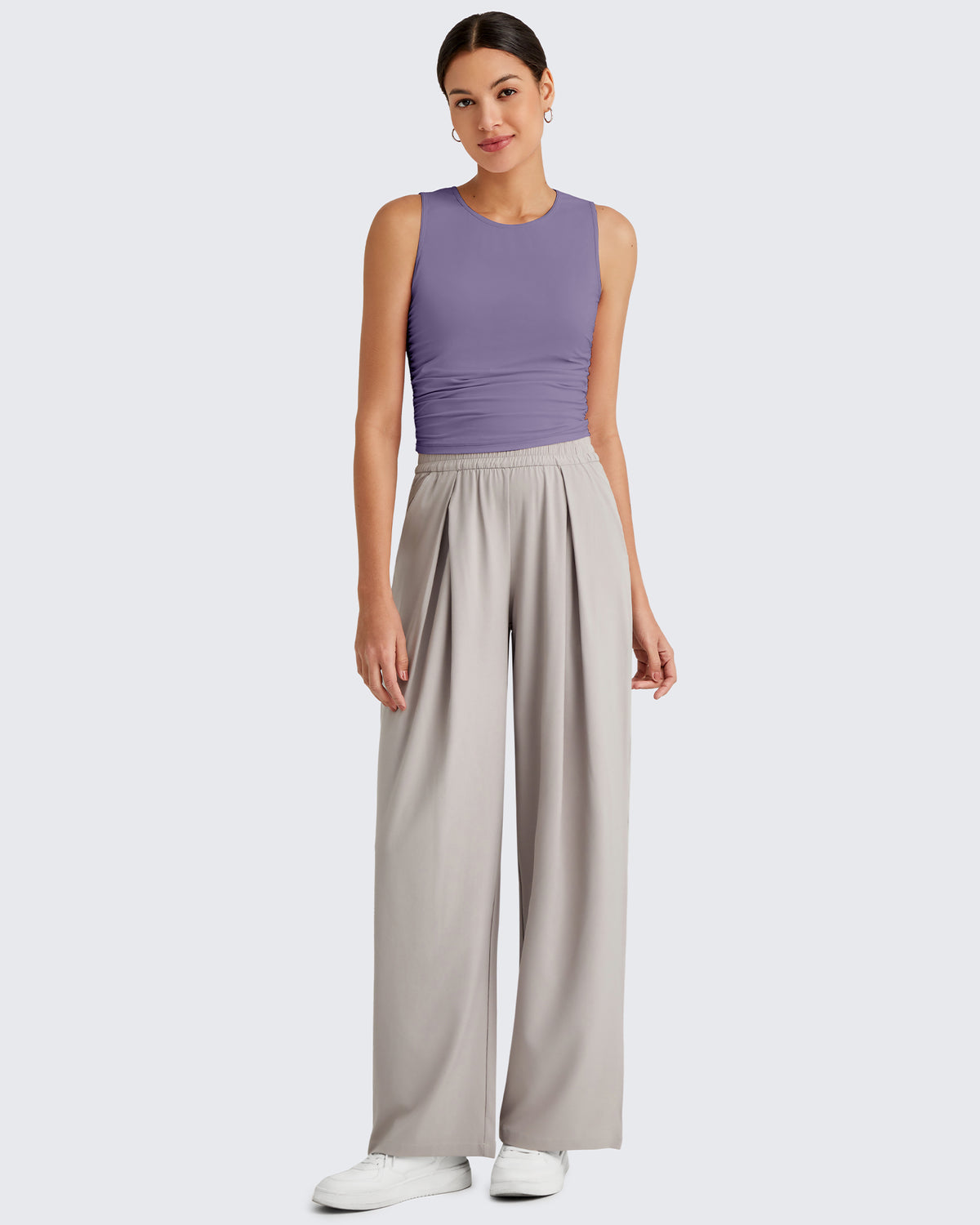 Lightbreeze Side Ruched Sleeveless Workout Tops - G4Free