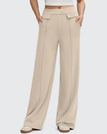 Pantalones Elegantes de Pierna Ancha EverGoing con Bolsillos de Solapa
