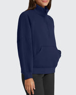 Flurrylux Half Zip Mock Neck Cotton Fleece Pullover