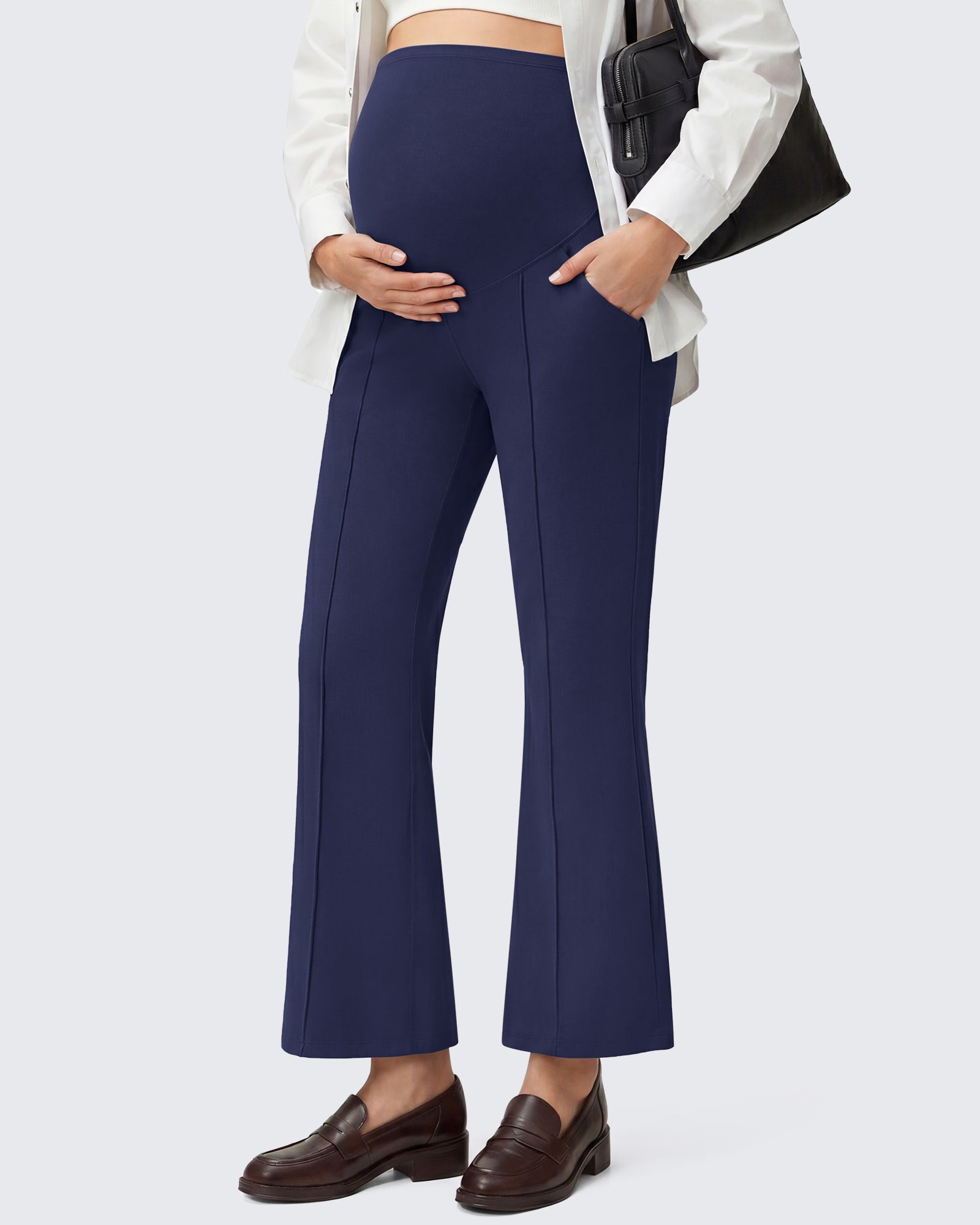 G4Free EverGoing Maternity Flare Leggings with Pockets – Over the Belly 25''