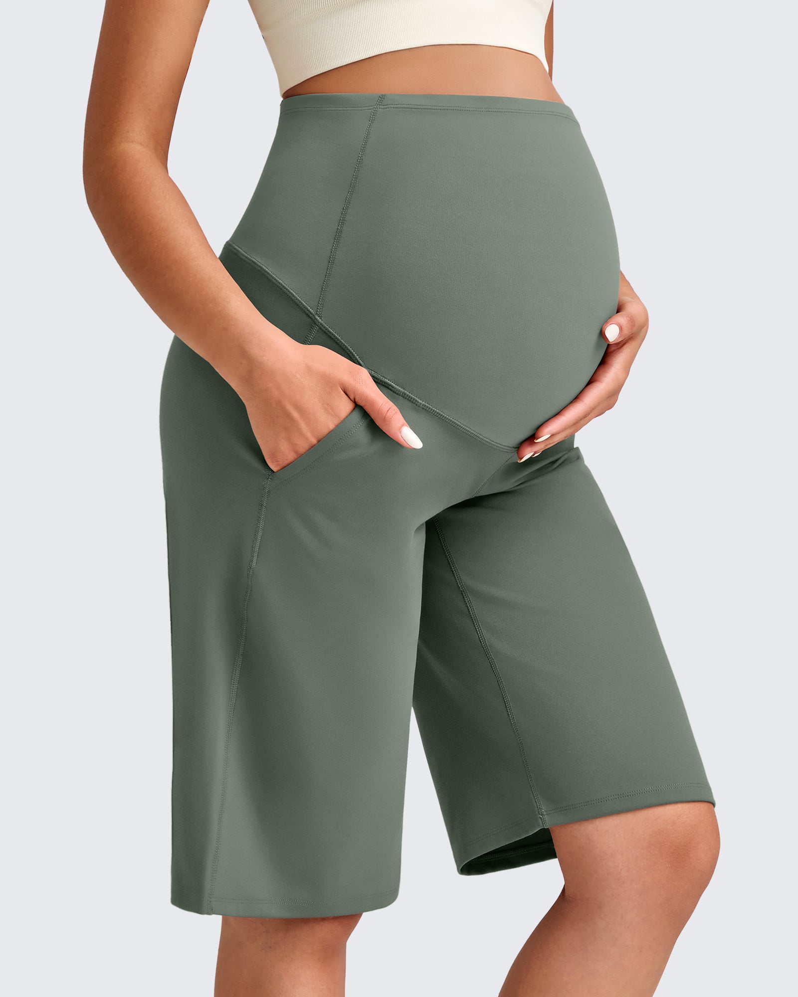 EverGoing Maternity Athletic Bermuda Shorts 12'' - G4Free