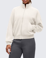 Smoofit Mock Neck Zip Up Pockets Jackets