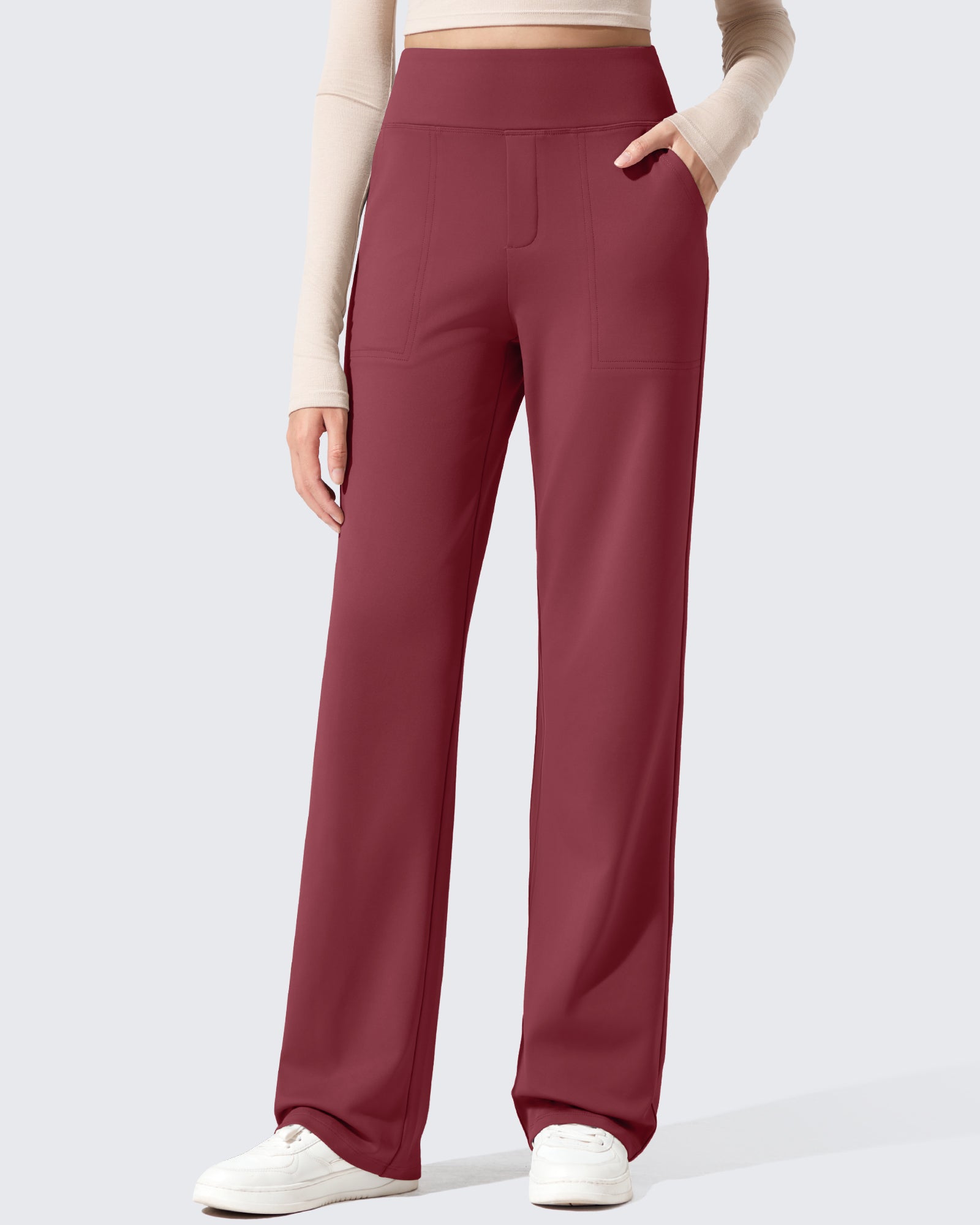 EverGoing Fleece Lined High-Waisted Dressy Pants - G4Free