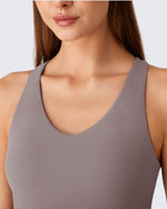 G4Free BareFeel Racerback Tank Top with Removable Padded Bra
