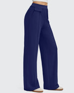 Pantalones Elegantes de Pierna Ancha EverGoing con Bolsillos de Solapa