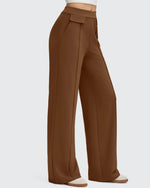 Pantalones Elegantes de Pierna Ancha EverGoing con Bolsillos de Solapa