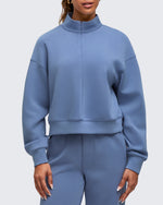 Smoofit Half-Zip Mock Neck Long Sleeve Sweatshirts - G4Free