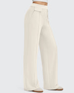 Pantalones Elegantes de Pierna Ancha EverGoing con Bolsillos de Solapa